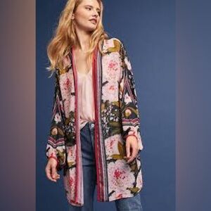 Chic Floral Open-Front Kimono
